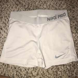 white nike pros